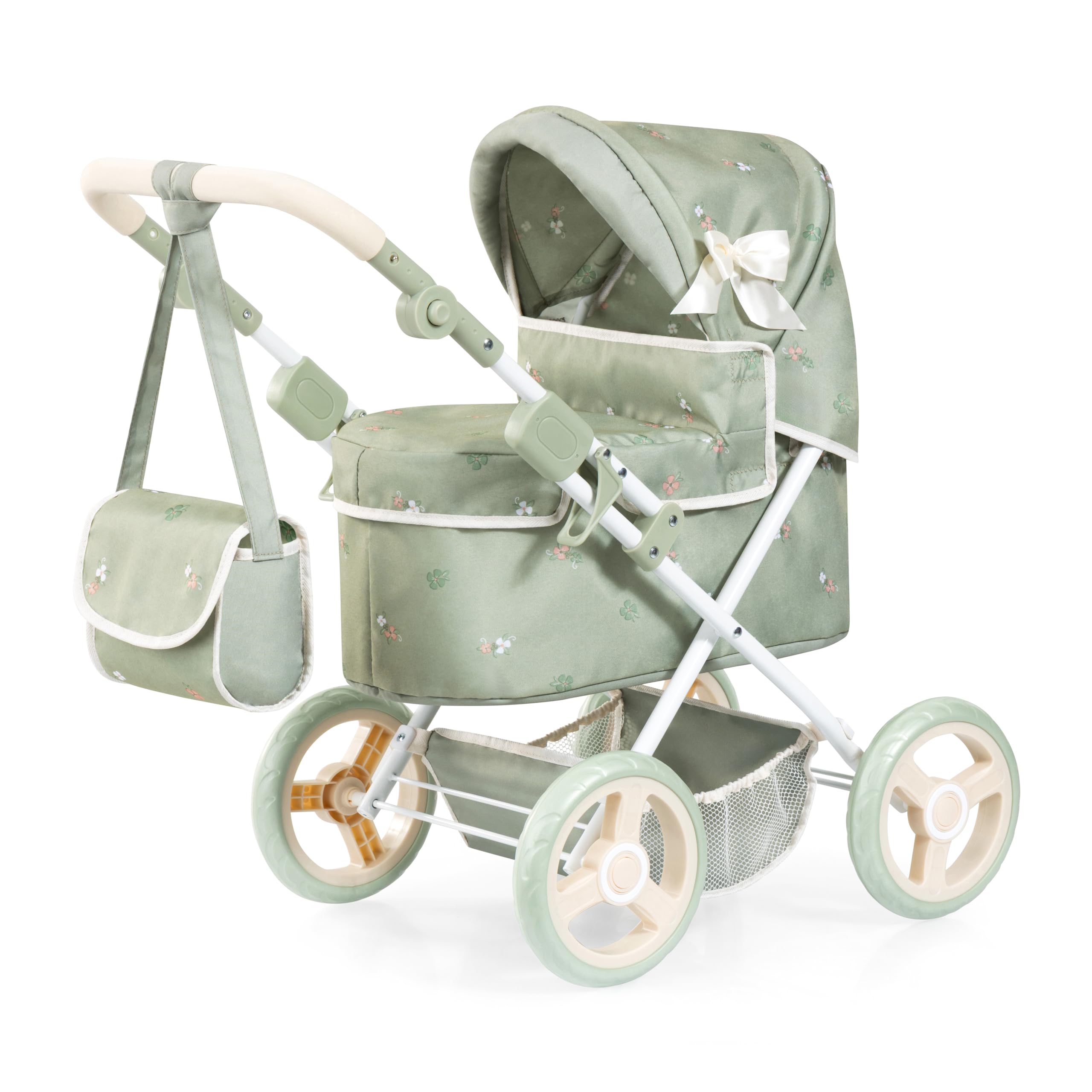 Bayer Design 13028AA Dolls pram stroller Trendy, height-adjustable handle, foldable, big wheels, bag, integrated basket - for girls and boys, 3+ age — image 1