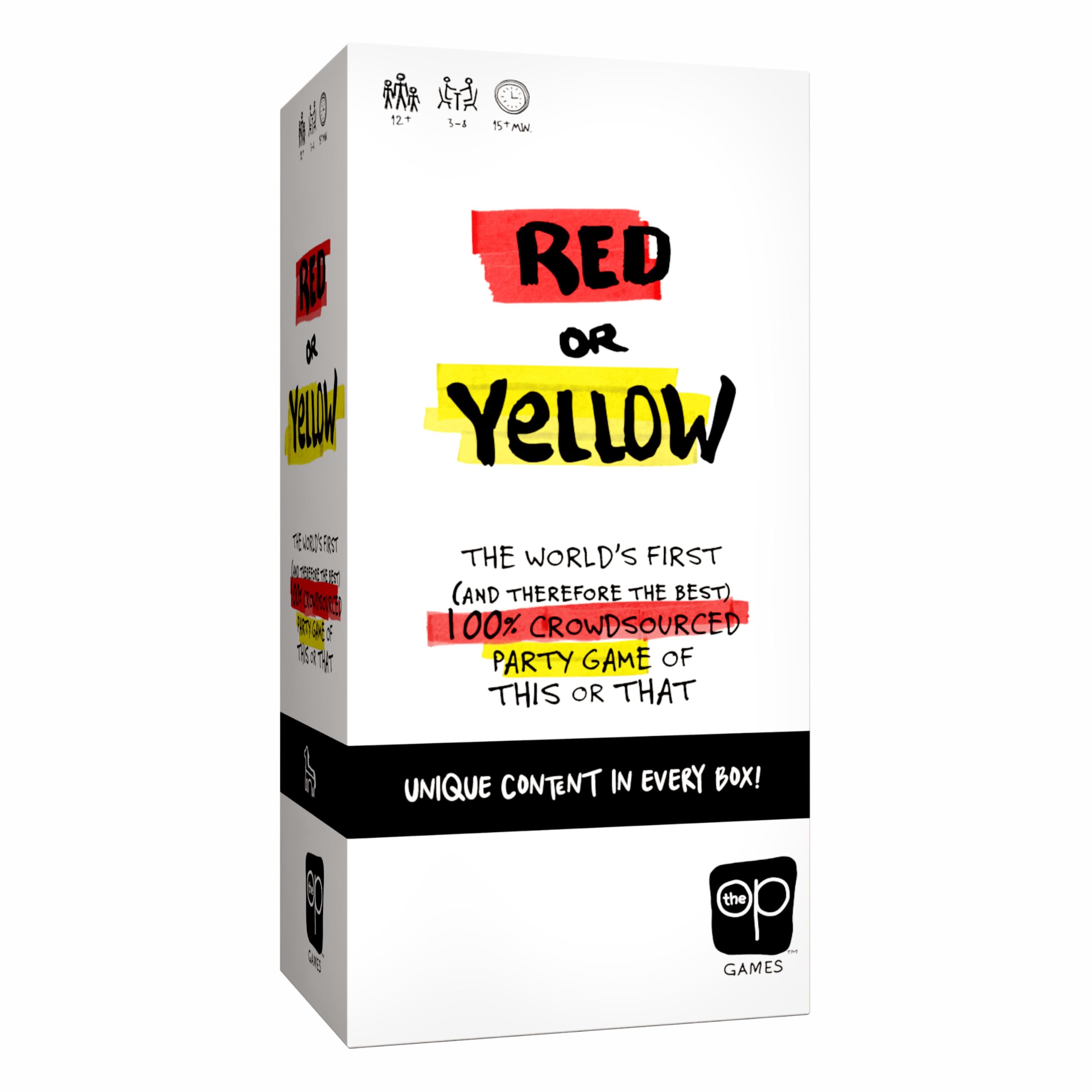 USAopoly Red or Yellow Party Game - Fast-Paced Group Fun, 3-8 Players