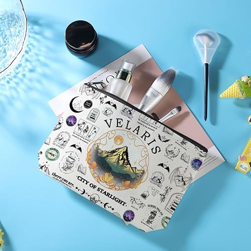 Miniatura 6 de Bolsa de maquillaje reutilizable con diseño de estrellas, regalos para amantes de libros, regalos para ratones de biblioteca, bolsa de cosméticos