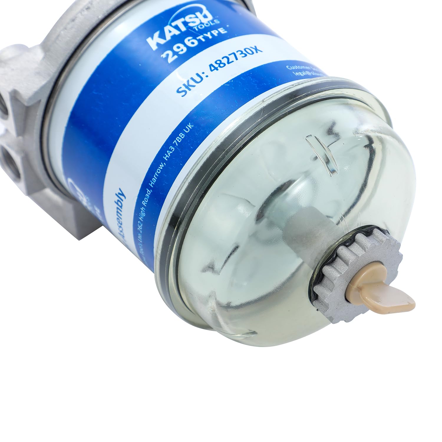 KATSU Diesel Kraftstofffilter Wasserabscheider kompatibel mit CAV296, für Dieselmotoren, Marineboot, Schnellboot, Traktoren, elektrische Generatoren 482730