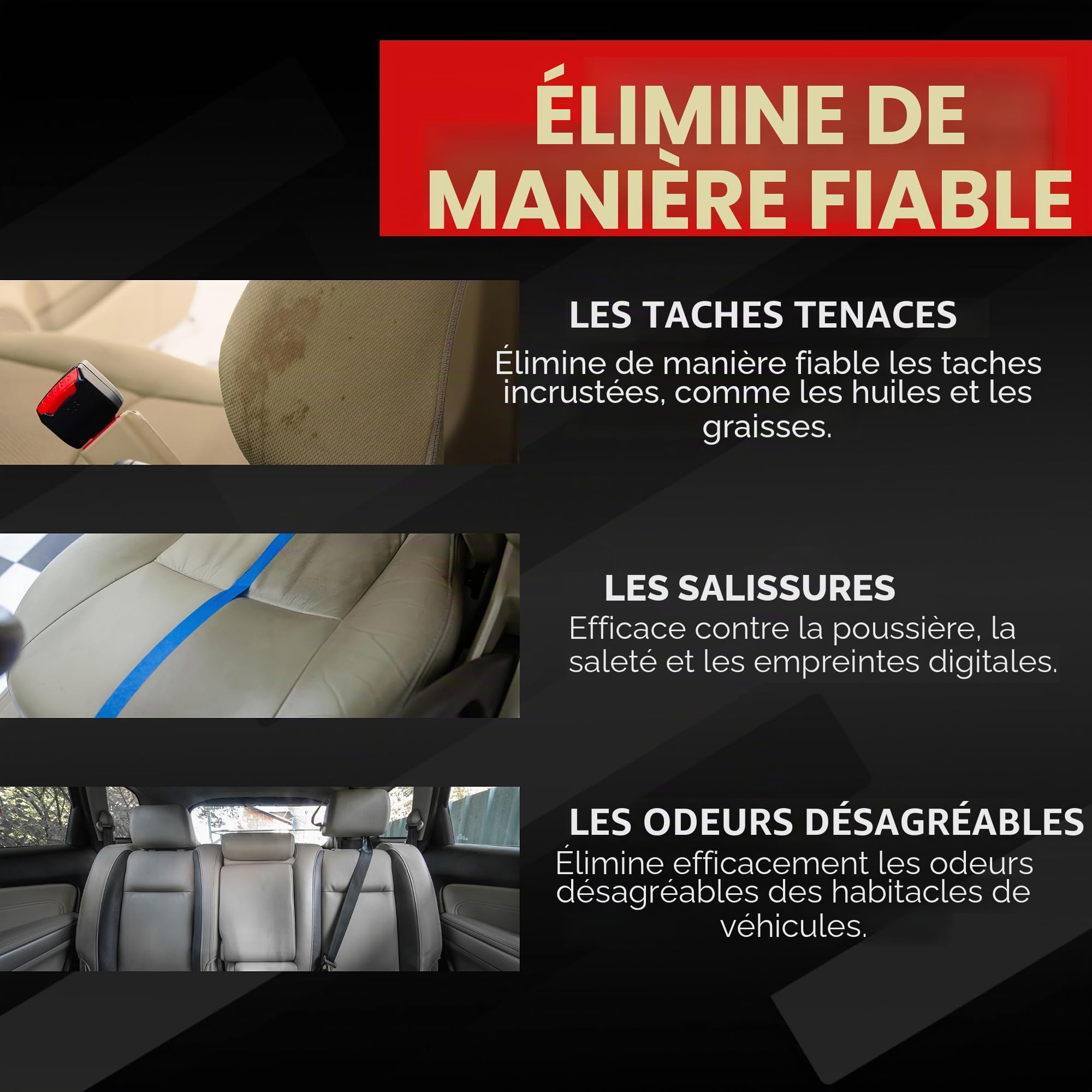 Kit de nettoyage pour voiture Tornador Black Z-020RS modèle 2019, avec technologie à ressort, détergent pour le cuir, tissu, tapis, toit