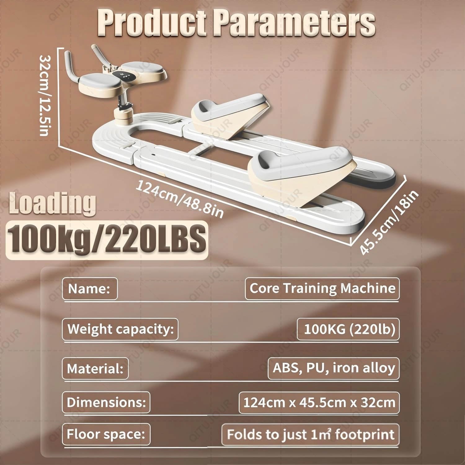 Spine Twist & Stretch Trainer für das Heimfitnessstudio–Wirbelsäulenstützgerät Core-Trainingsgerät mit digitalem Timer für Bauchmuskeltraining, Taillenstraffung und Beindehnung, 45 Cm Verstellbereich