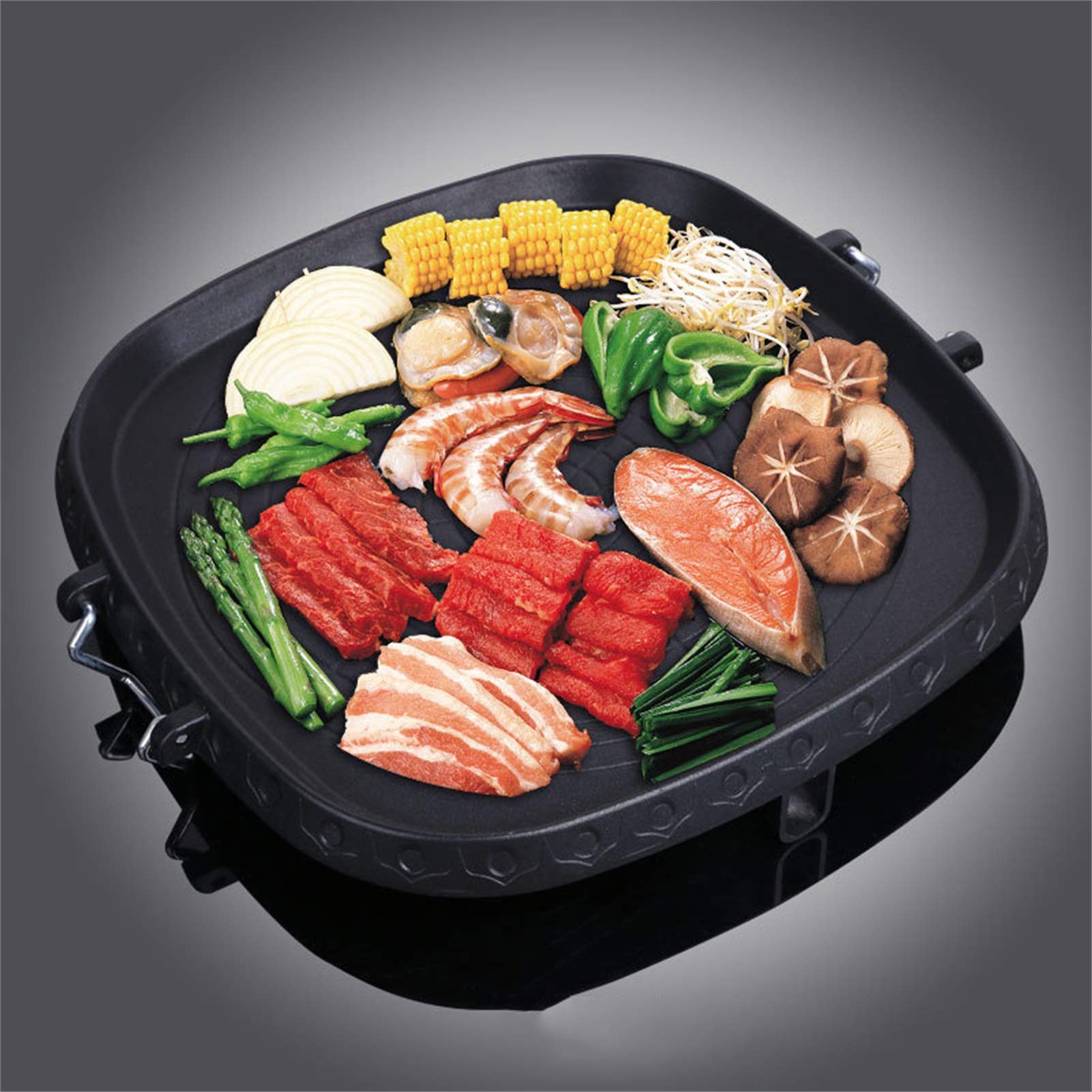 Buy KoreanStyle Barbecue Pan, Square Grill Pan with Maifan Stone Coated Surface,NonStick