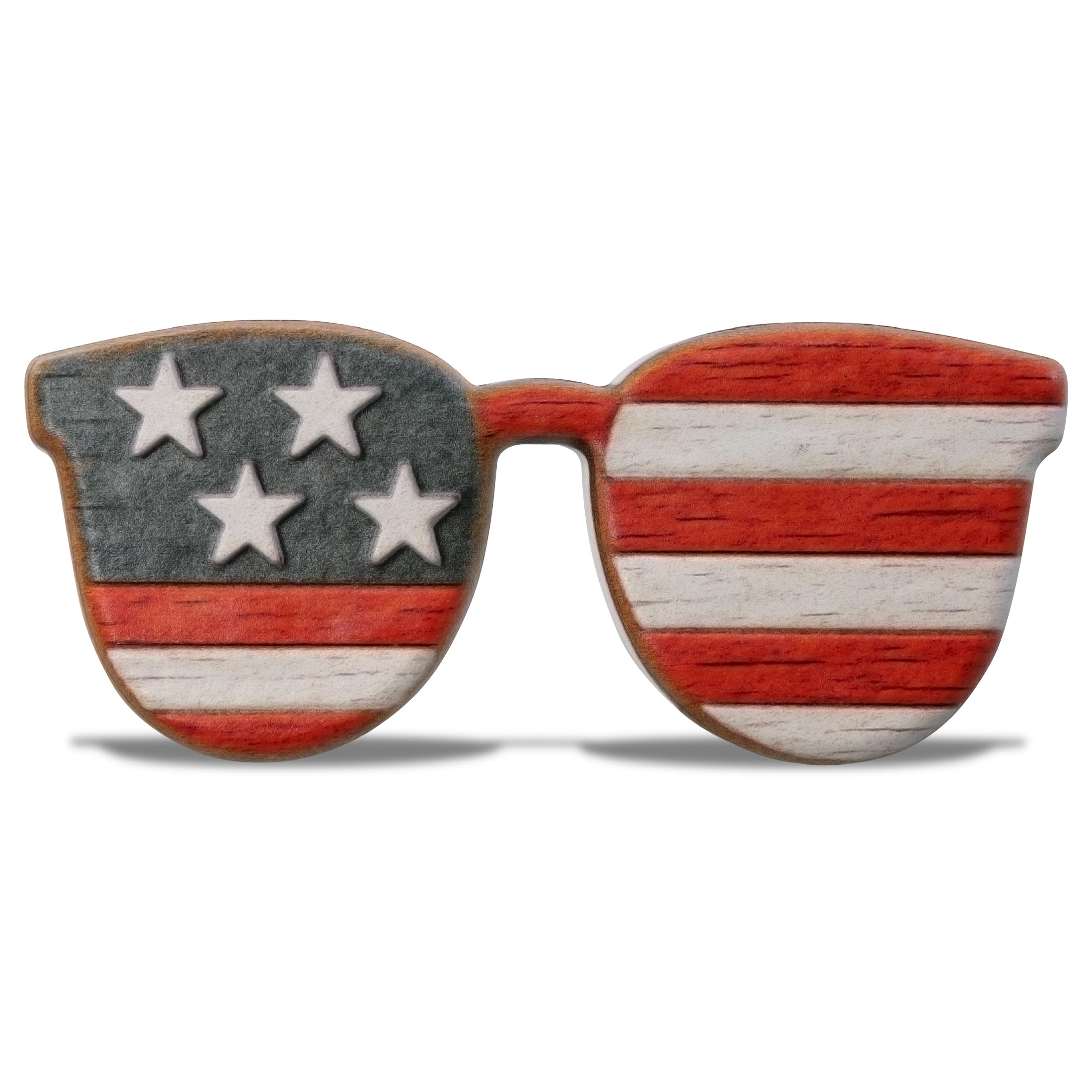 CoTa Global Patriotic Sunglasses USA Flag Resin Fridge Magnet - 3D UV-Printed American Flag Sunglasses Magnet for Refrigerator, Locker, Board, Patriotic Magnetic Decor for Fridge - 3 Inches