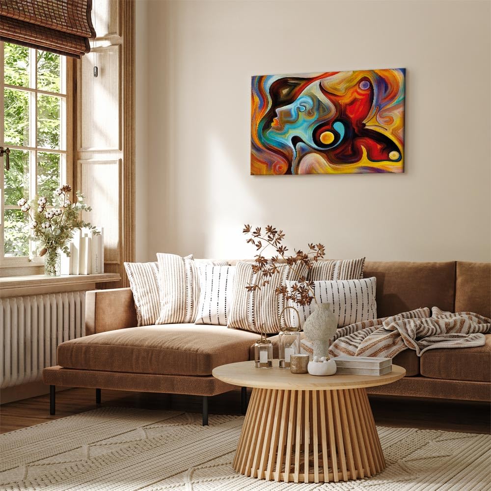 murando Quadro coloratoes Viso 120x80 cm 1 pezzo Stampa su tela XXL Immagini moderni Murale Fotografia Grafica Decorazione da parete Ritratto Astratto come dipinto h-B-10023-b-a