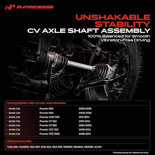 Miniatura 2 de A-Premium Conjunto de eje de eje CV – Compatible con modelos Arctic Cat Prowler HDX 700 Prowler Prowler XT 550 Prowler 650, 4x4 – parte delantera,