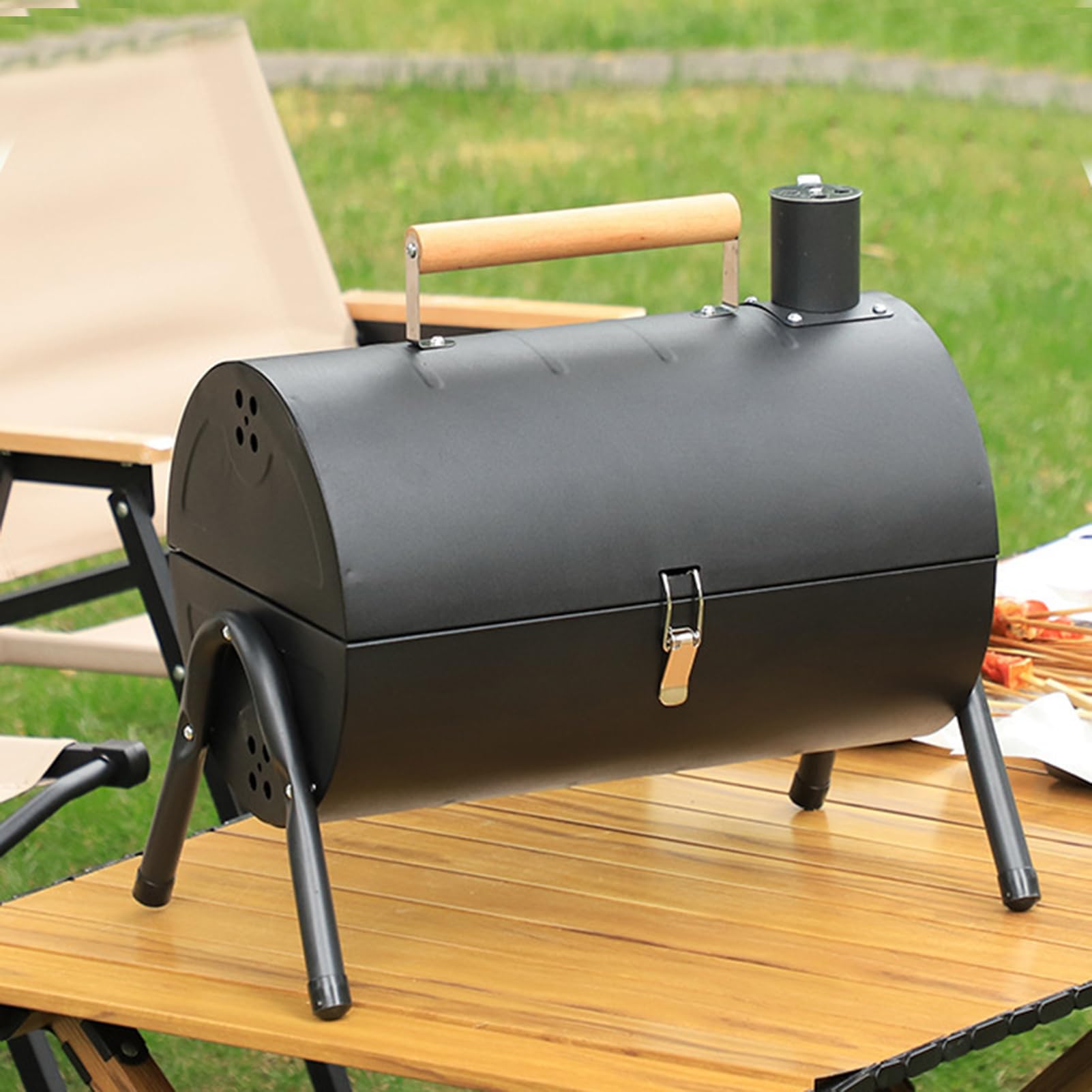 Barbecue a carbonella portatile regolabile – Tablet op Outdoor Barbecue Fumatore | Multifunzionale metallo barbecue | Barbecue a canna per porta cortile posteriore casa balcone campeggio terrazza