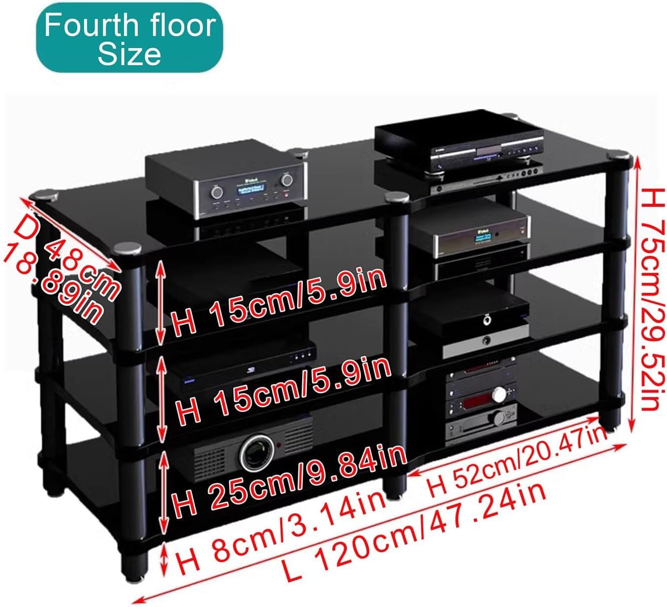 Scaffale da gioco, supporto audio per TV e proiettore, costruzione robusta per soggiorno e sala giochi, adatto per DVD e dischi