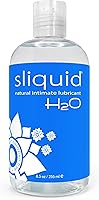 Sliquid H2O Water-Based Lube: Fragrance-Free, Natural, Stain-Free Personal Lubricant for Women, Toy & Condom Safe, 8.5 oz
