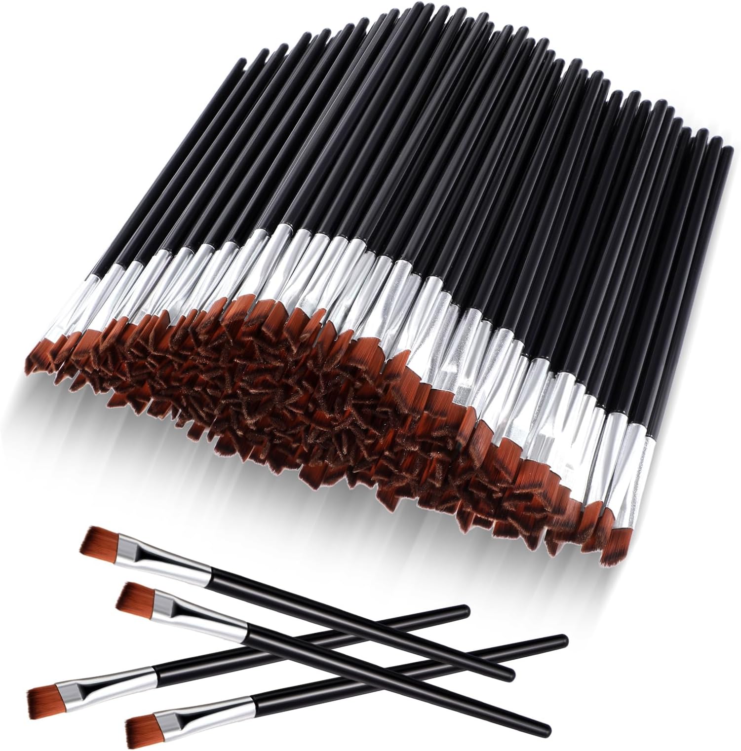 Gerrii 200 Pieces Disposable Angled Eyebrow Brushes Bulk