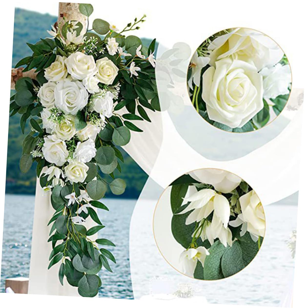 Alipis Künstliche Hochzeitsblumen für Traubogen, 1 Satz, Weiß