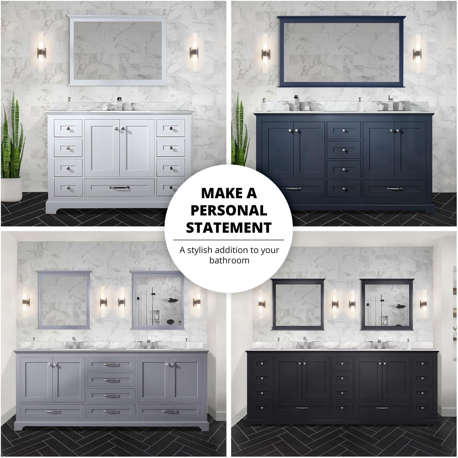 Dukes Bath Vanity Set - Espresso - w/Faucet 60"/Carrara Marble Top