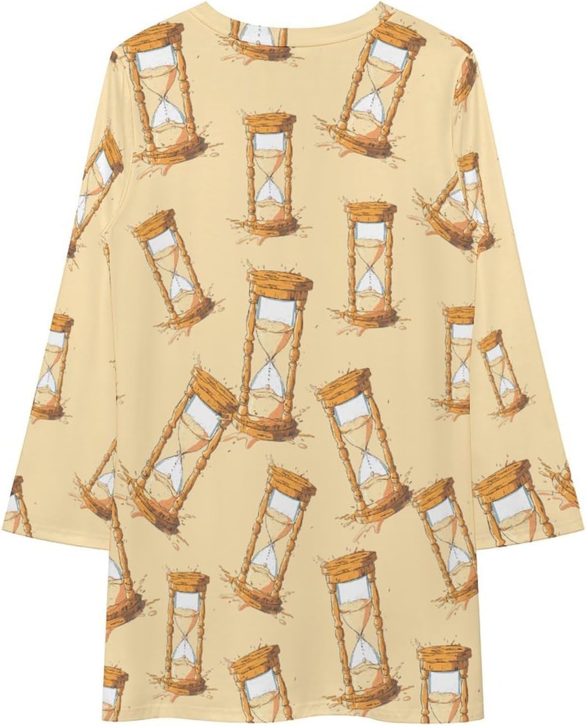 Hourglass Women's Fleece Sleeve Sweatshirt Dress Long Pullover Casual Dresses