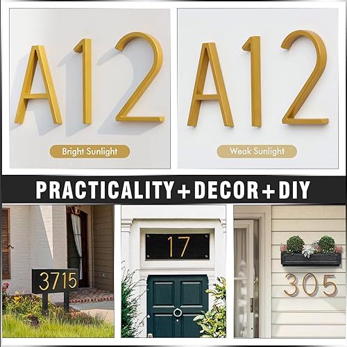 Miniatura 37 de VONDERSO - Letrero de dirección flotante de 5 pulgadas para exteriores de metal negro moderno para patio, calle y buzón, números de dirección Negro 1