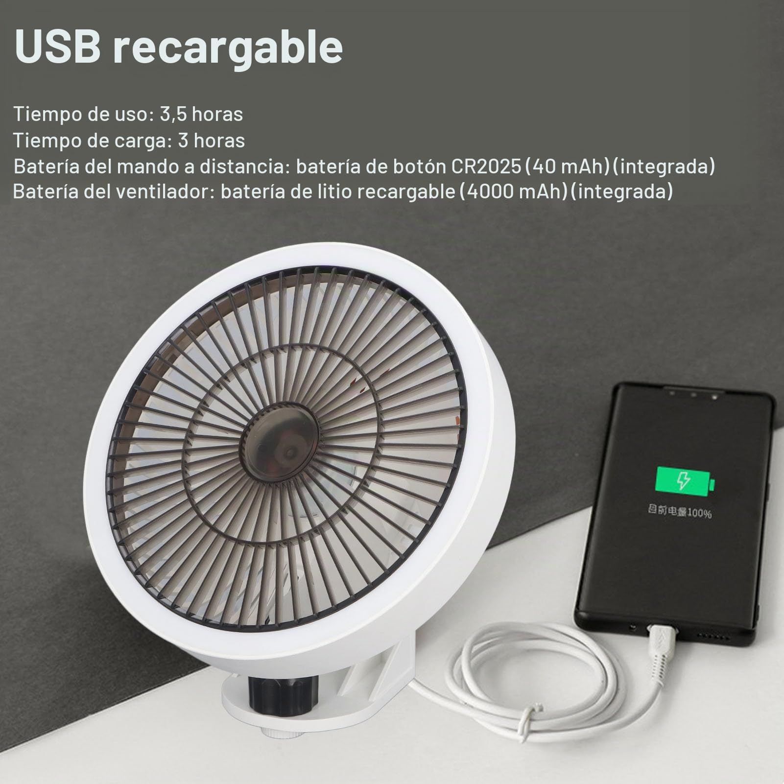 Mumusuki Ventilador Oscilante en Pared Portátil con Control Remoto, Luz Nocturna, Adhesivos, 3 Niveles de Brillo, 3 Velocidades, para Hogar, Camping, Coche y Furgoneta Regalos