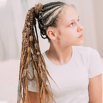 Amazon.co.jp: Ymapinc 40個 木製ヘアビーズ 三つ編み用 ブラウン