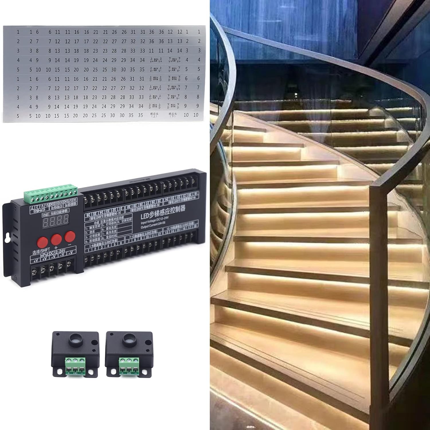 RENVIERY Stairway Controller Smart Stair Lighting Motion Sensor LED ...