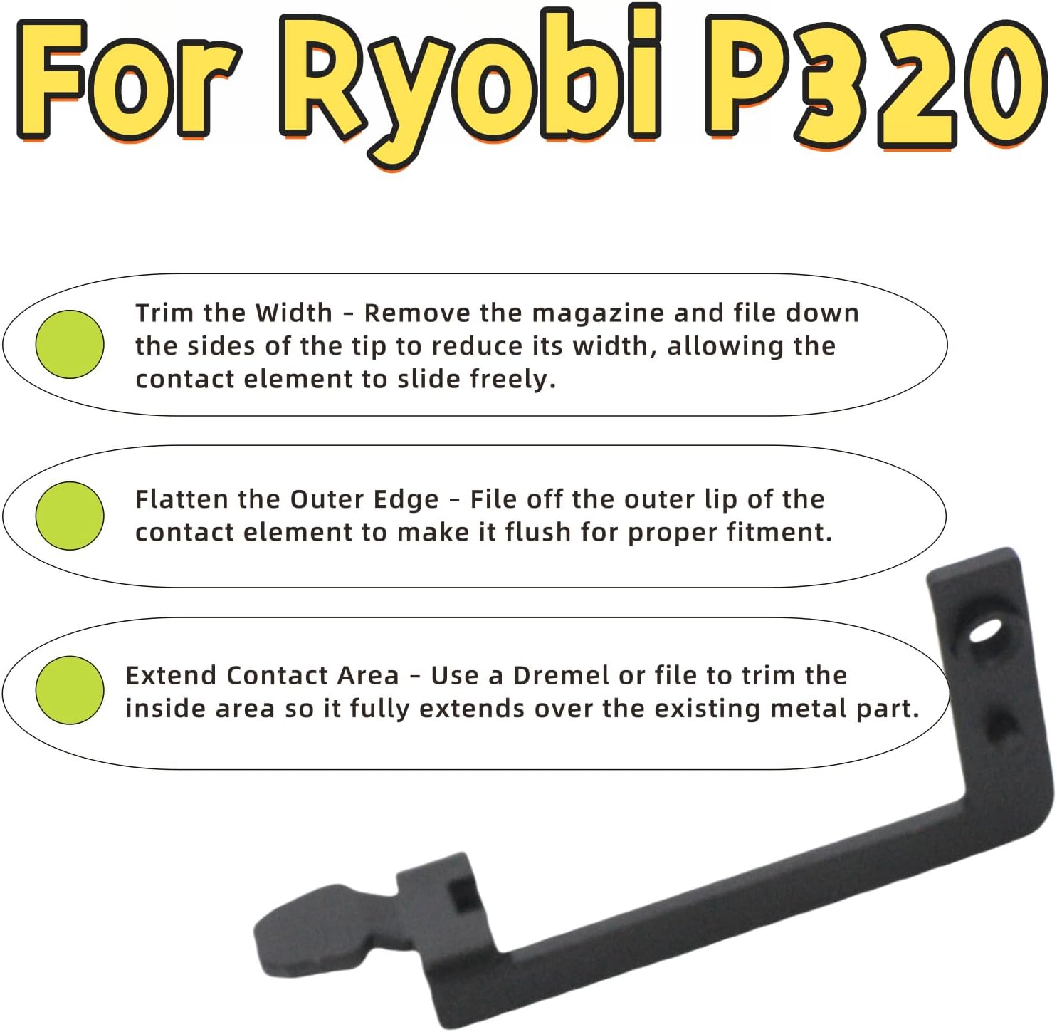 Replacement Part 79007001084 Work Contact Element A Unit for Ryobi P360 Brad Nailer, and Ridgid R150FSA, R213BNE, R213BNA, Can fit Ryobi P320 Nailer with modifications