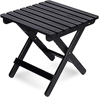 Vista 13 de Shine Company - Mesa auxiliar cuadrada plegable de madera maciza, mesa de patio pequeña Adirondack para exteriores, natural