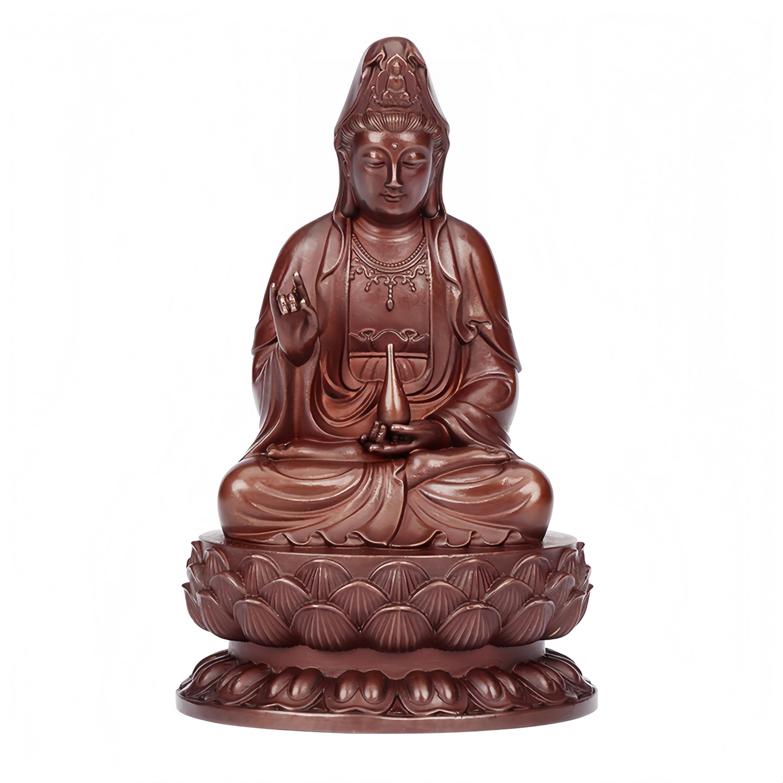 CHUOZI Quan Yin Statue,3.5 inch Copper,Mini GuanYin,KwanYin,KuanYin,Home Decor Statues,Chinese Feng Shui Gifts