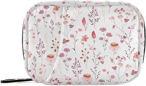 Ollabaky Wildflowers - Organizador de pastillas de acuarela para viajes, pastilleros, portátil, pastillero de 7 días, organizador de píldoras,
