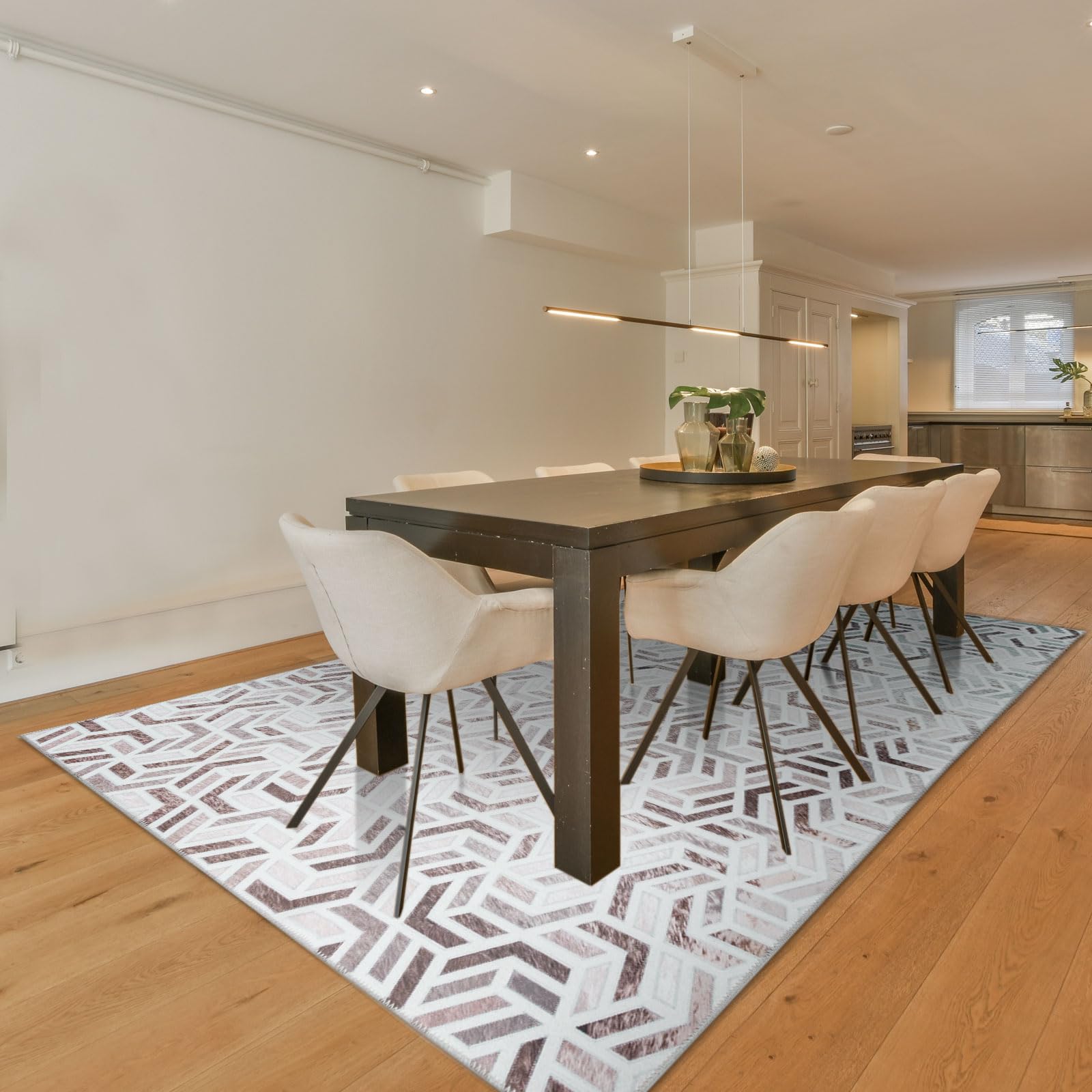 Coronado 9x12 Area Rugs, Modern Geometric Faux Cowhide