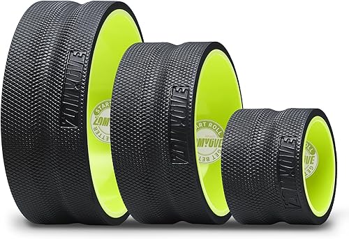 Back Roller Wheel - 3 Pack Yoga Foam Roller for Physical Therapy & Back Stretcher, Deep Tissue Massage for Pain Relief & Stretching Green.