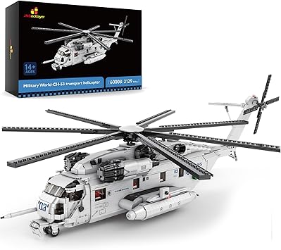 JMBricklayer CH-53 Helicopter Building Set 60008, Military Transport Helicopter Toy Aircraft Model Kit, Ideal Airplane Toy Gifts for Adults and Military Fans
