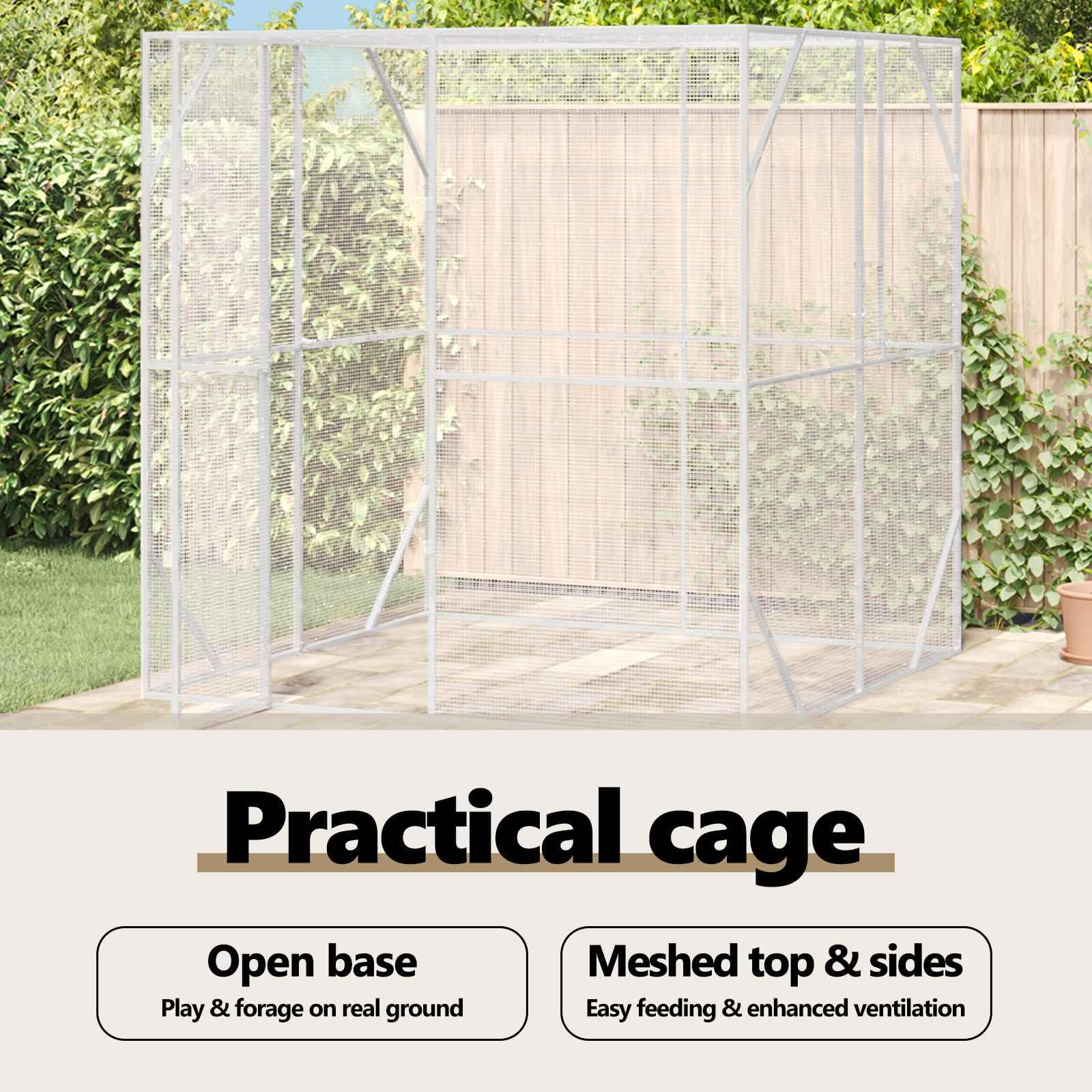vidaXL Jaula para Aves Antracita 209 x 202 x 214 cm Acero galvanizado, Jaula Exterior para Mascotas, cerramiento de Acero, Rectangular, jardín y terraza