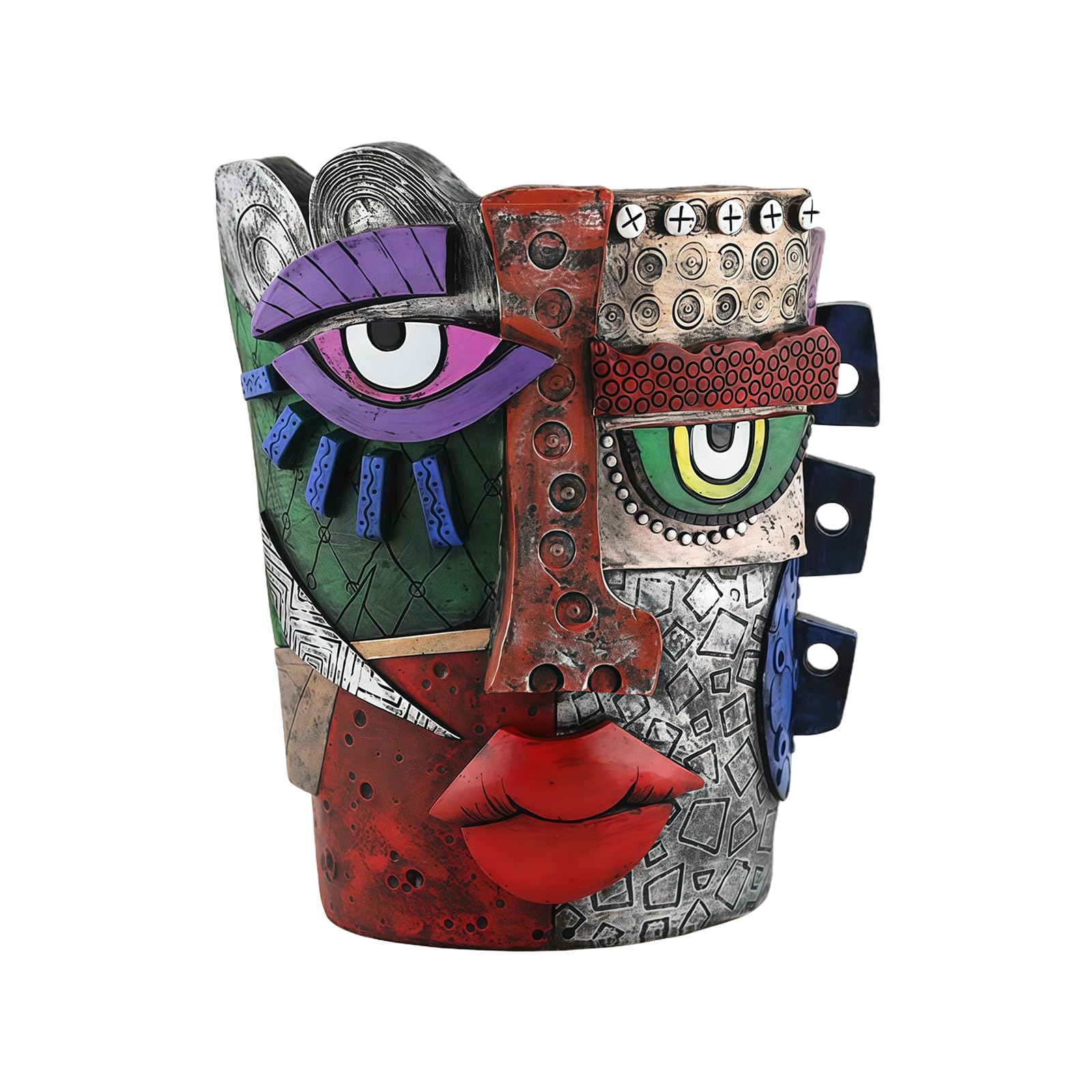 Linvimia Modern Sculpture Planter Abstract Face Art Crafted Skilled Resin for Living Room or Garden Decoration Flower Pot