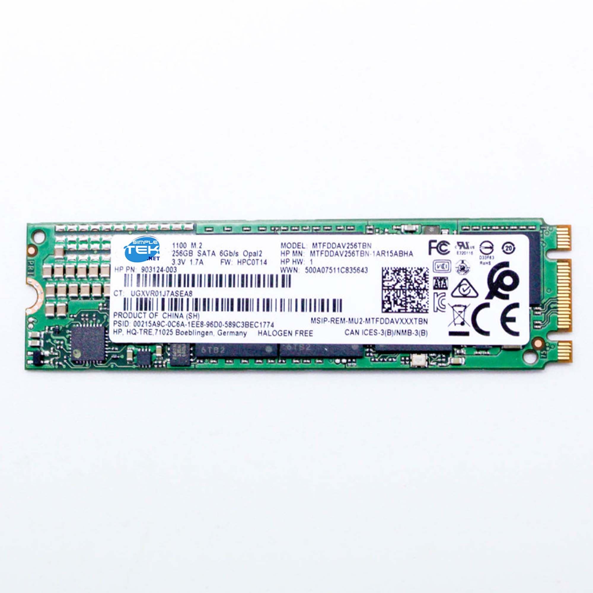 SIMPLETEK Wewnętrzny dysk SSD M.2 SATA 2280 256 GB, NGFF, technologia 3D NAND, do notebooków i komputerów PC (odnowiony)
