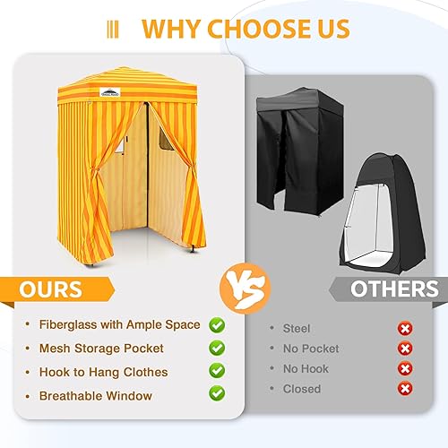 Vista 181 de EAGLE PEAK Flex - Toldo emergente ultra compacto de 4 x 4, refugio solar, vestidor, toldo portátil de privacidad tipo cabana para piscina, sesiones