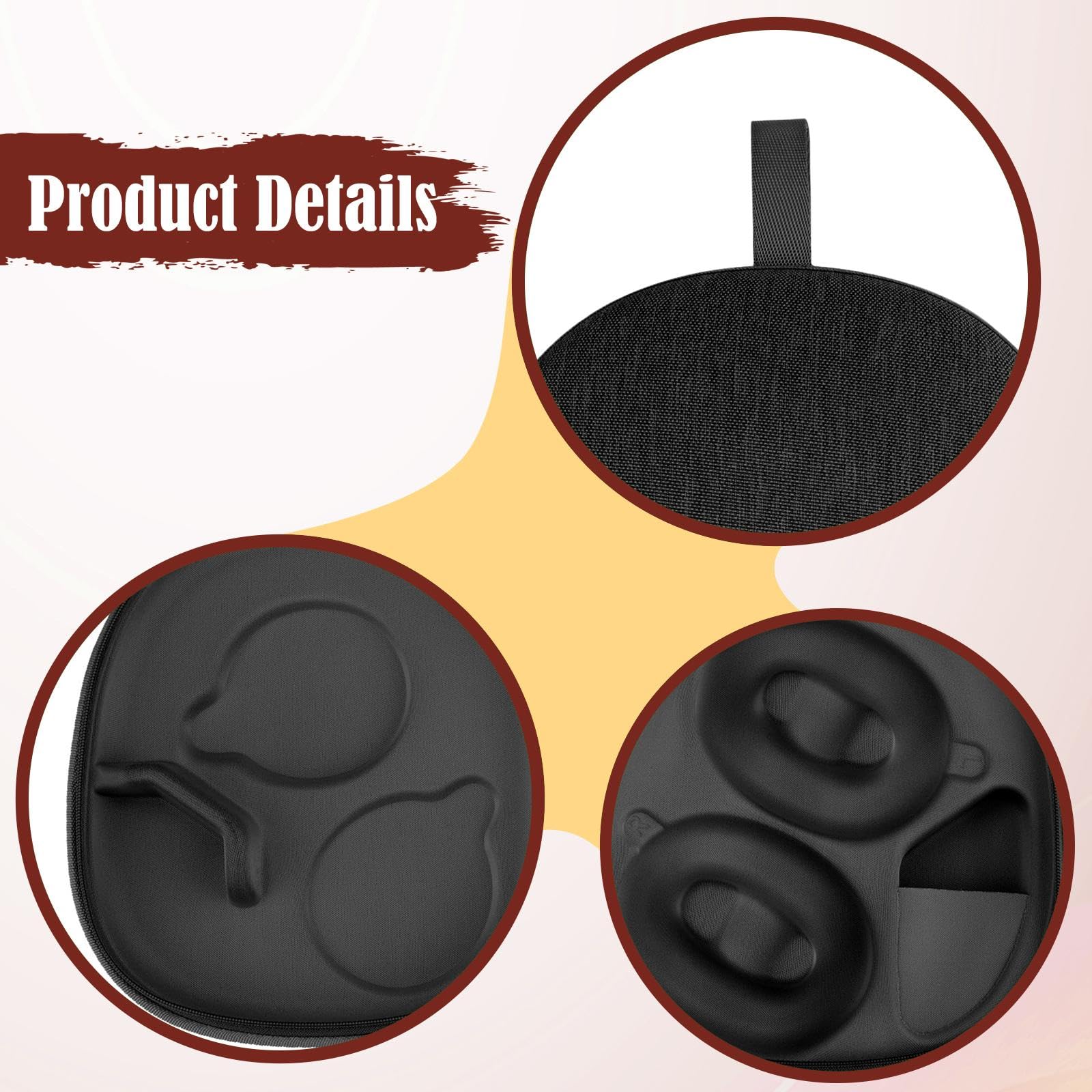 Estuche para Auriculares, portátil, Bolsa de Viaje, a Prueba de Polvo, con Cremallera, Funda para Auriculares, Bolsa de Transporte para WH-1000XM6, Negro