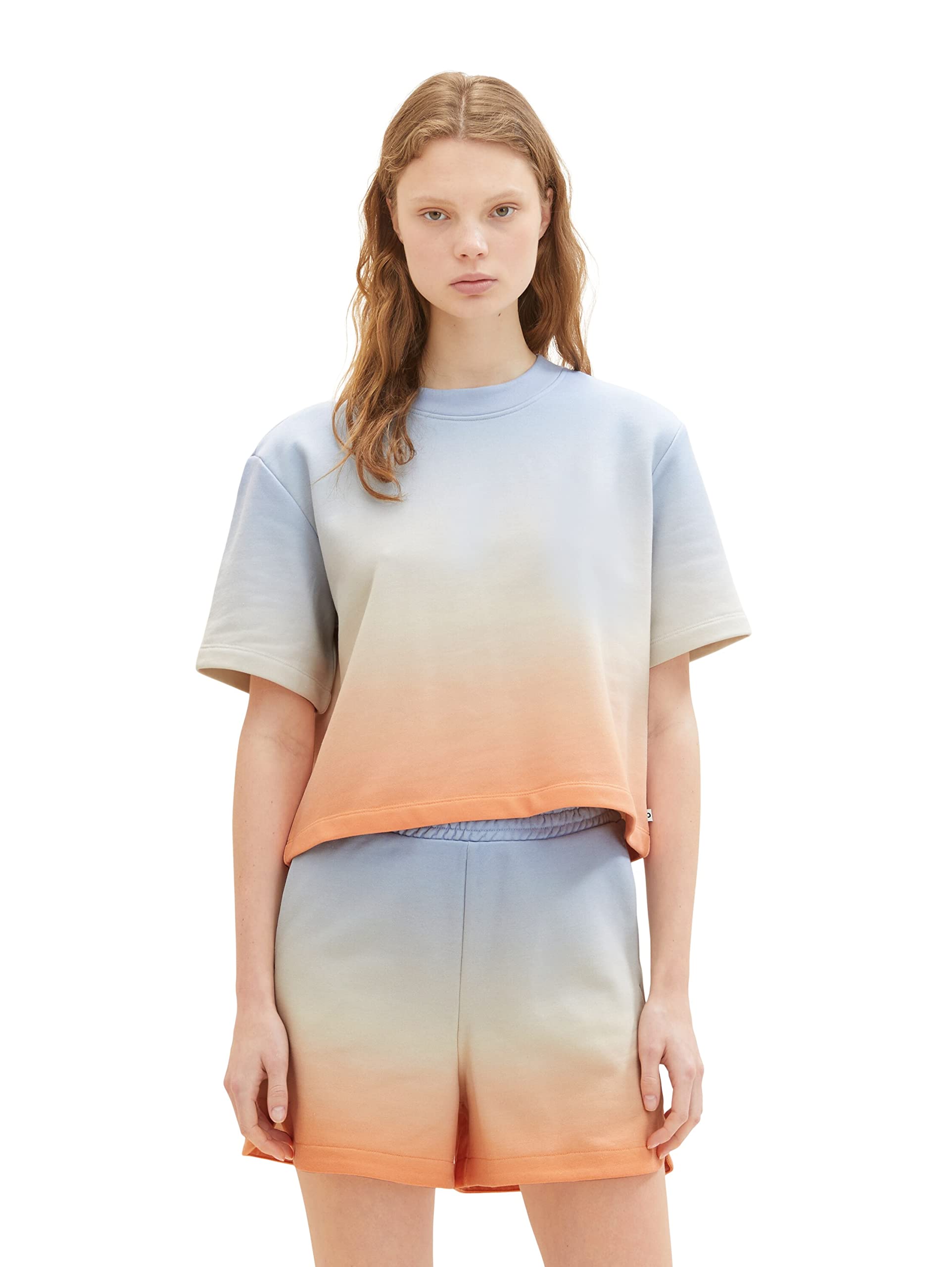 TOM TAILOR Denim Women's Cropped Tie Dye Sweatshirt