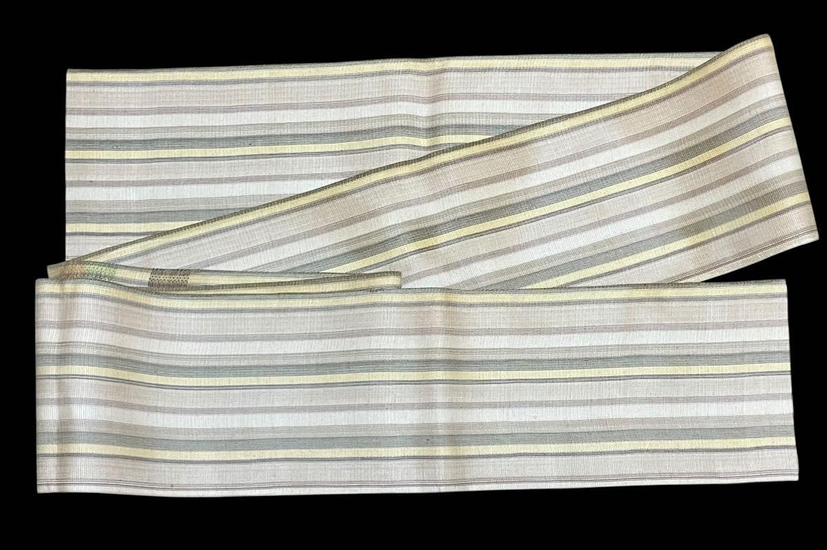 夏帯 粗紗紬 手紡ぎ糸手織 袋帯 お太鼓柄 正絹 縦縞横段 証紙 新品イ6853 Amazon.co.jp: 夏帯 粗紗紬 手紡ぎ糸 手織 袋帯 お太鼓柄 正絹 縦縞 横