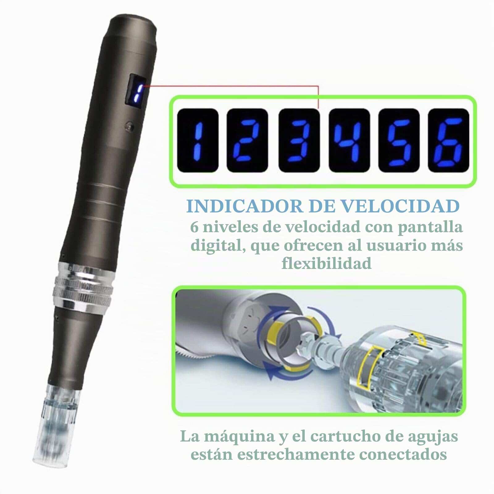 P-Beauty Dr. Pen Dermapen Ultima M8-W - Dispositivo eléctrico de microneedling inalámbrico de 0-2,5 mm, antiarrugas, rejuvenecimiento de la piel, cicatrices de acné, manchas pigmentadas y estimulación