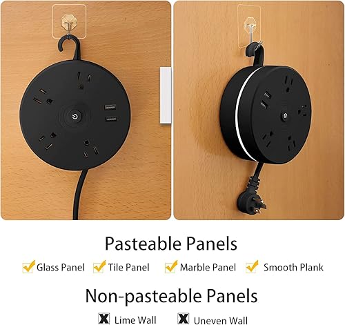 Miniatura 7 de Regleta de alimentación con USB cable de extensión de crucero con 4 tomas de corriente espaciadas anchas y 2 puertos USB estación de carga de