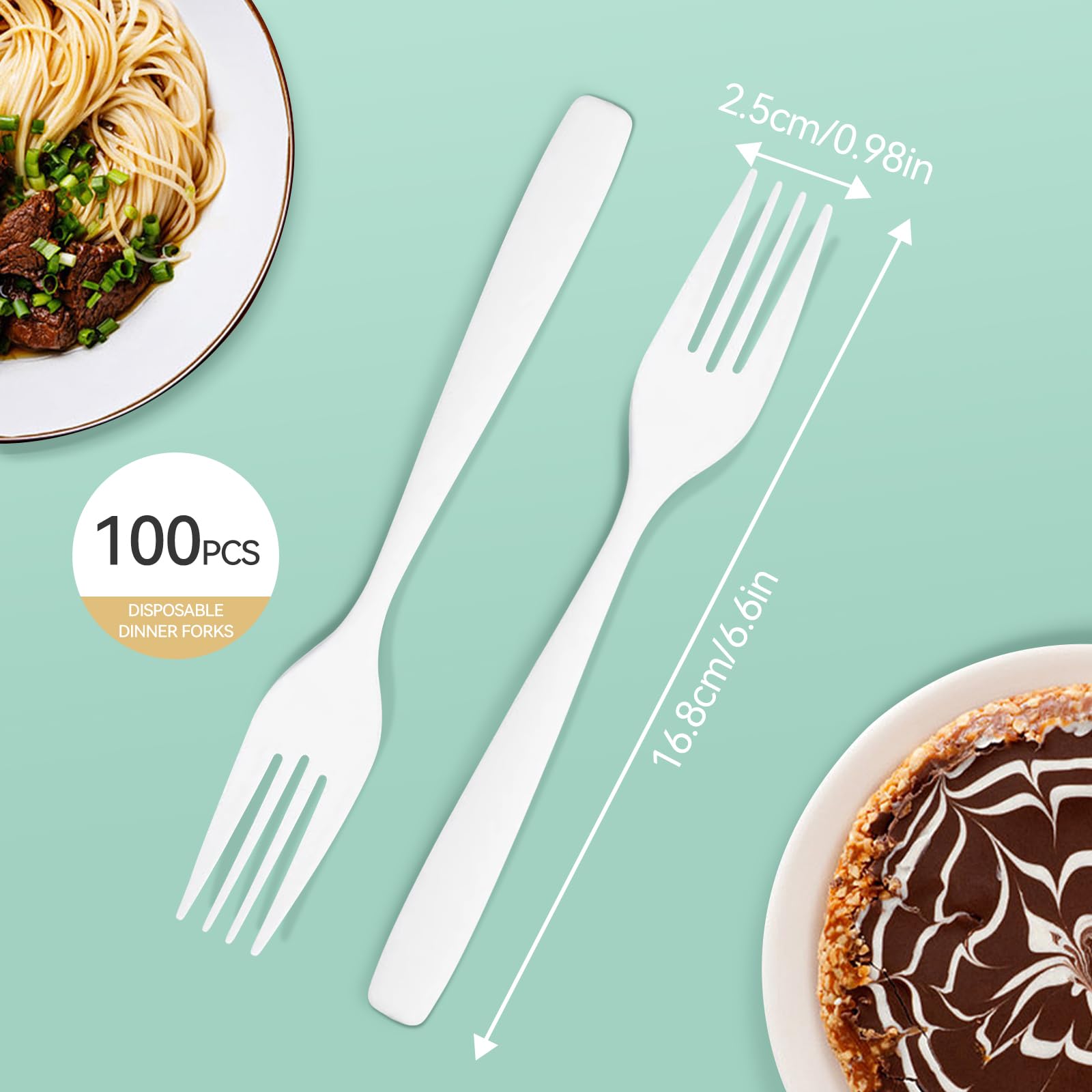 Plastic Fork Practical Cutlery for Lounge Party Wedding BBQ Picnic Camping 100PCS