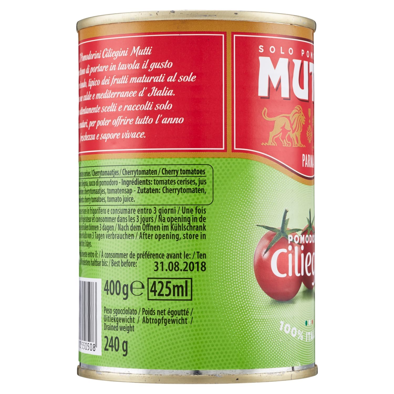 Italian Gourmet Bundle tomates cerises pelées en jus 24 x 400 g, tomates cerises italiennes en conserve, tomates entières en jus, format horeca cuisine maison, lot 9,6 kg + Italian gourmet polpa