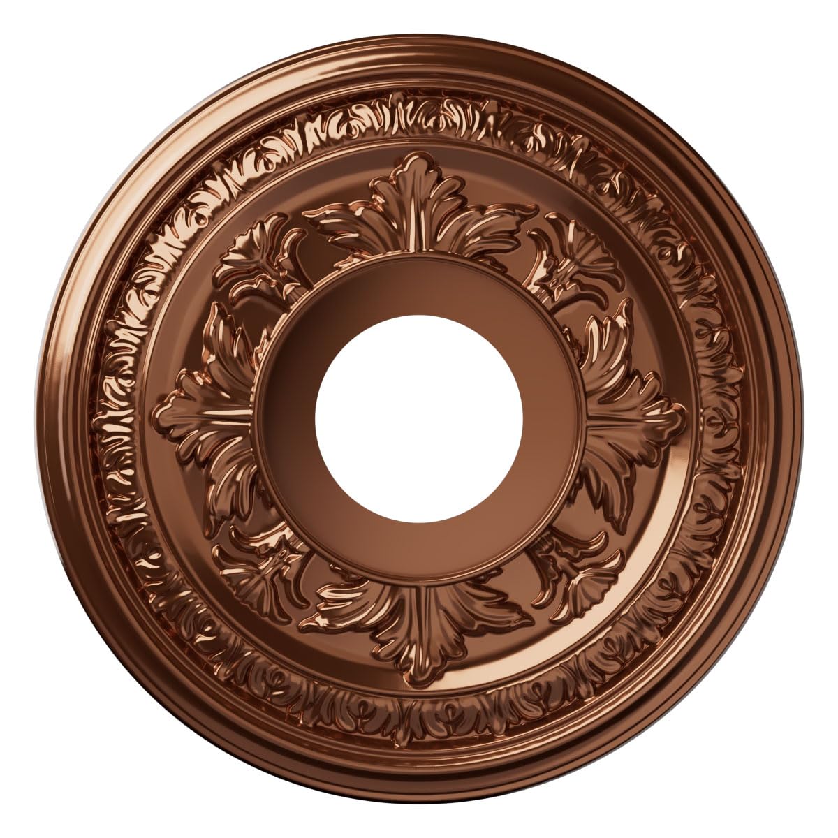 Ekena Millwork 13"OD x 3 1/2"ID x 3/4"P Baltimore Thermoformed PVC Ceiling Medallion (Fits Canopies up to 5 1/4"), Bright Coat Dark Bronze