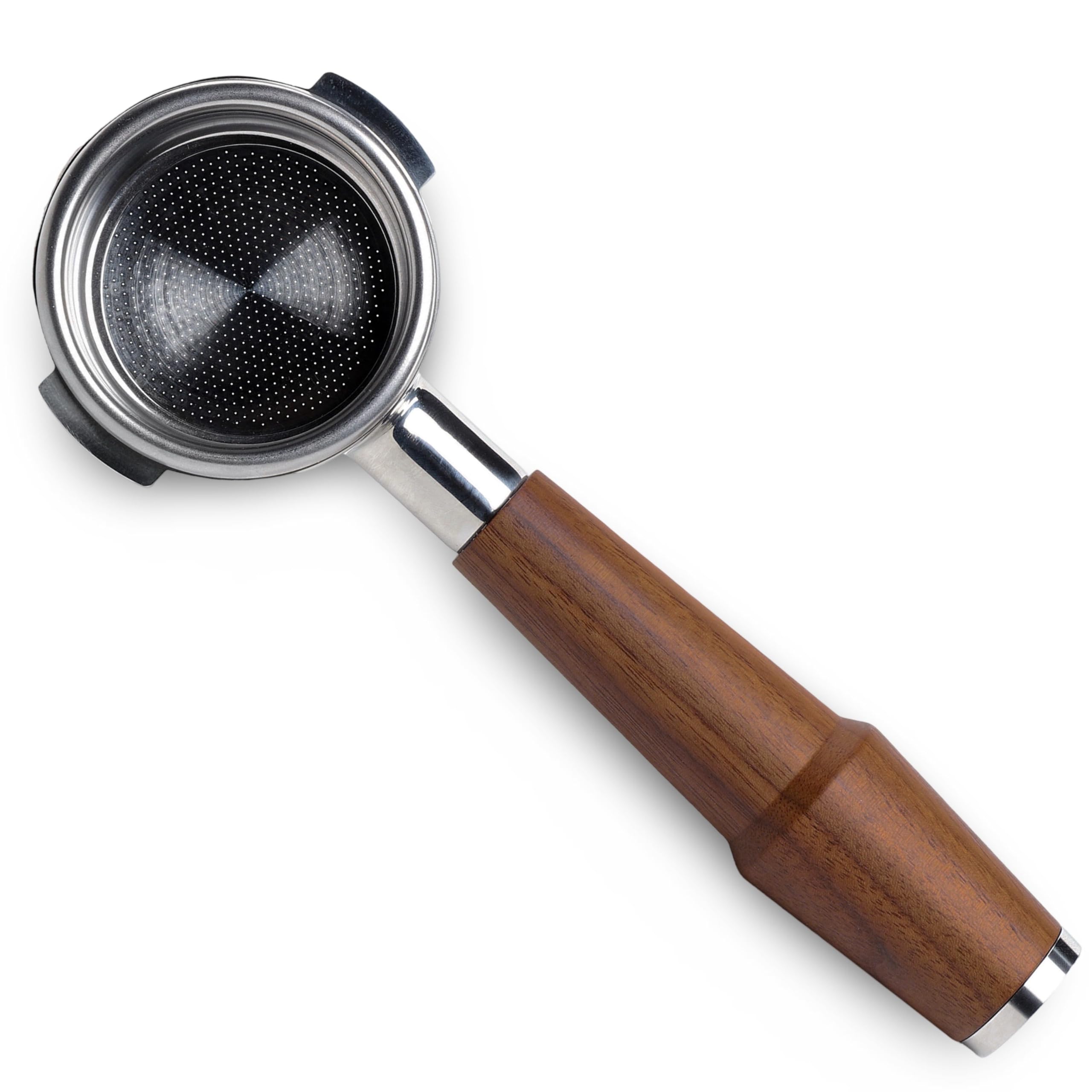 58mm Bottomless Portafilter for E61 Group Head | Professional Barista-Grade Naked Portafilter | Compatible with Rocket, Lelit, Ascaso, Profitec, ECM, Flair 58 & More (Walnut)