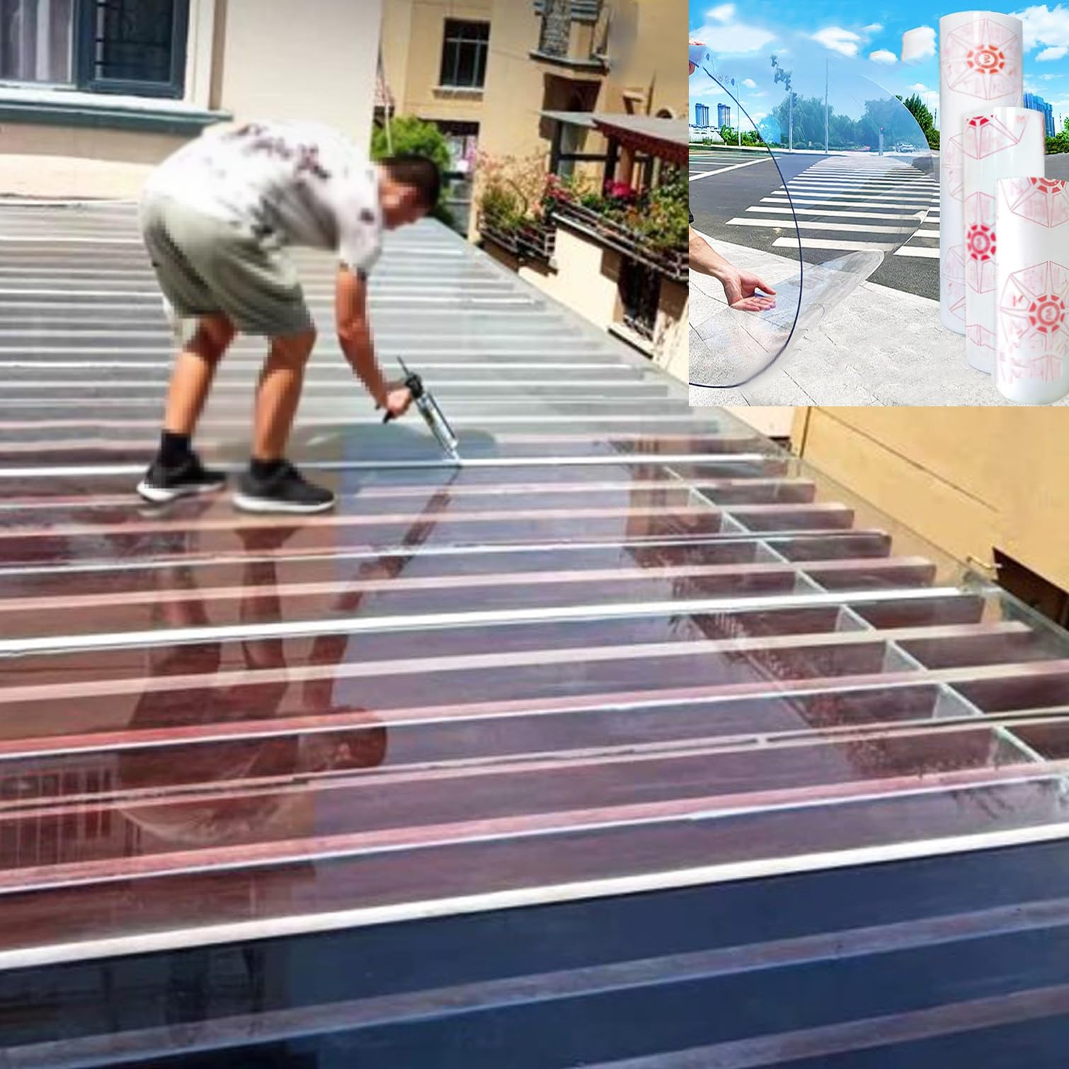 tow000ack Polycarbonate Greenhouse Sheets,1.2mm Clear Plastic Roof Panel,Daylighting Plate,Rainproof/Anti-UV,for Outdoor Canopy Carport Cold Frame Replacement Panel (1.75m x 6m(5.74ft x 19.7ft))