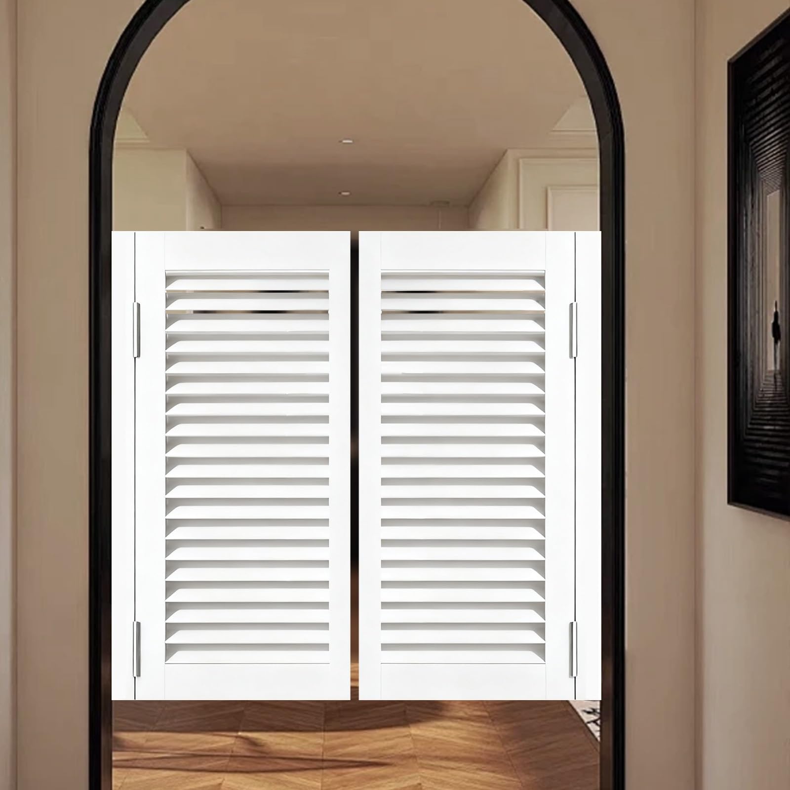 Portes de salon en bois persiennes élégantes pour bar et cuisine