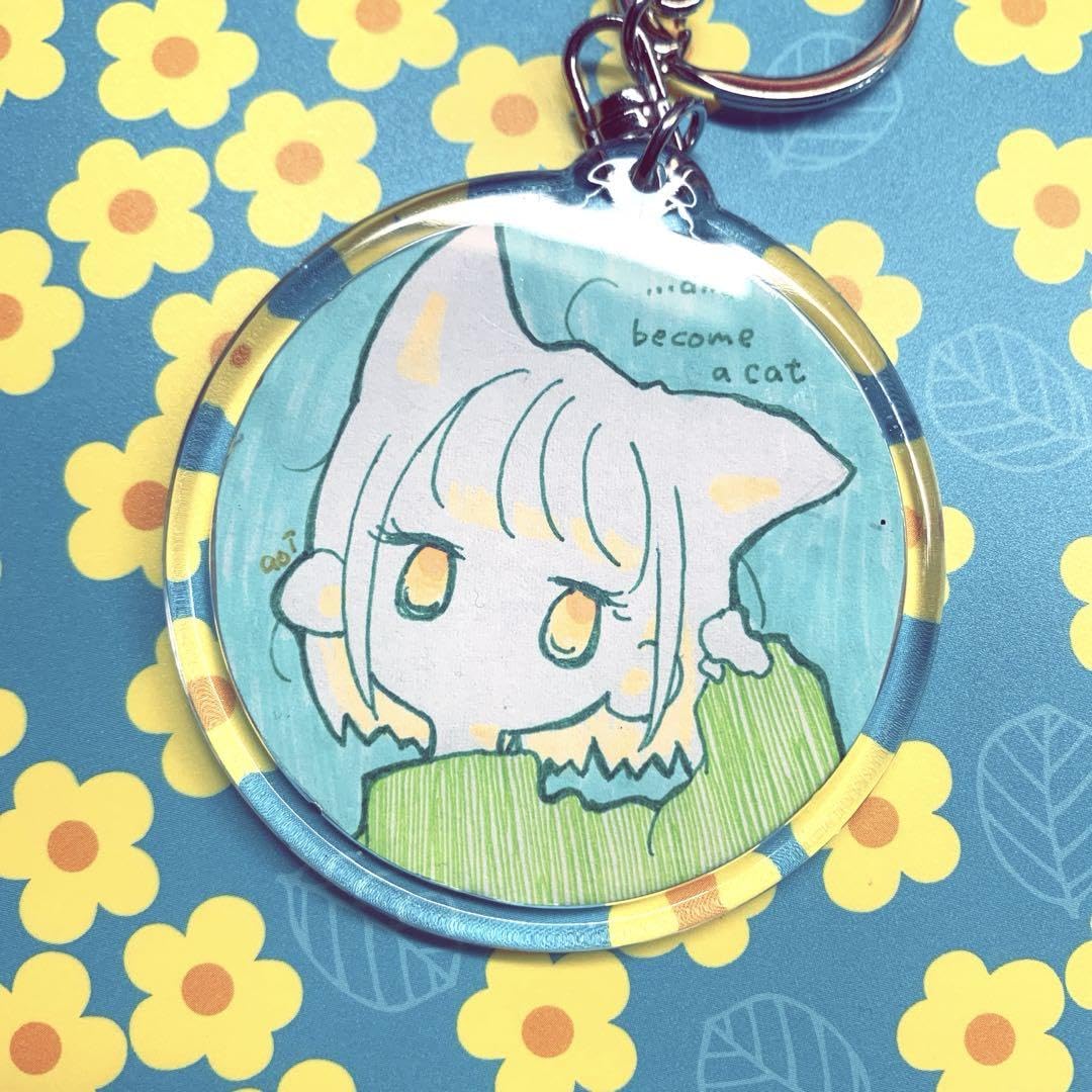 Amazon.co.jp: ＊＊手描きイラスト＊キーホルダー＊原画＊オリジナル  