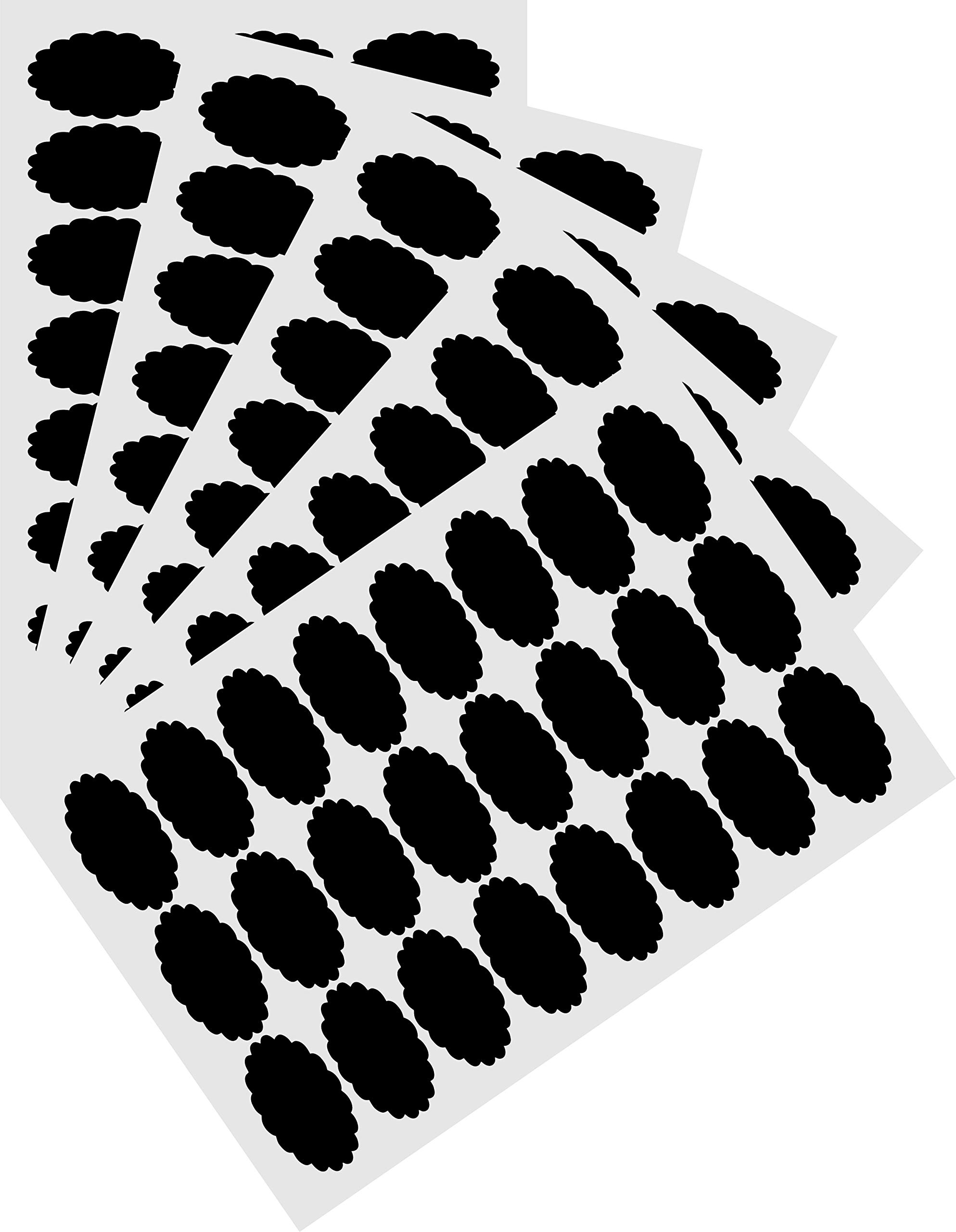 KaaHego 108 Pieces Fancy Chalk Board Stickers Decals for Craft Kitchen Jar Labels Bottle Stickers 5cmx3.5cm_Desin_15