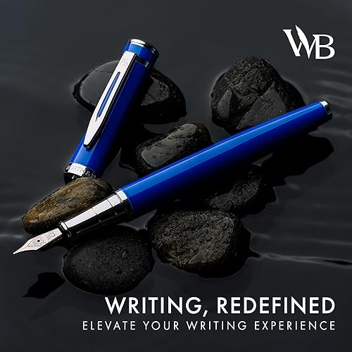 Miniatura 2 de Set de pluma estilográfica Wordsworth & Black, punta mediana, incluye paquete de 24 cartuchos de tinta, convertidor de recarga de tinta y bolsa de
