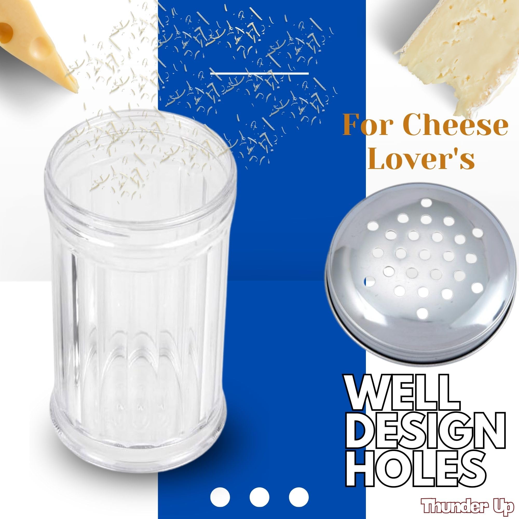 1STNG Shaker à Fromage De 355 Ml Avec Couvercle En Acier Inoxydable