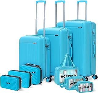 VLITE Megatron 9-Piece Family Set – 3 Vanity Cases + 3 Toiletry Bags + 3 Trolley Suitcases, Unbreakable Polypropylene Lugg... Price In India