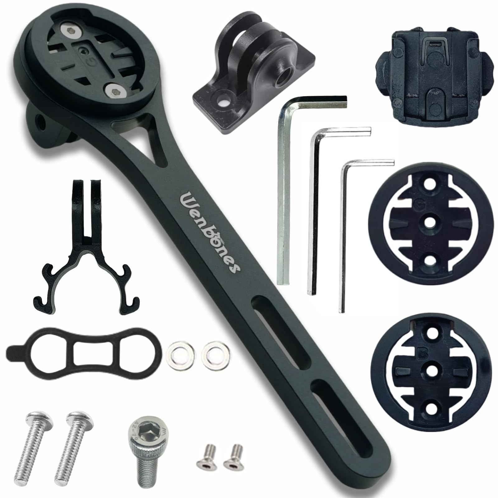 Wenbones Supporto Integrato Ciclocomputer, Supporto Computer da Manubrio Lega Alluminio, Supporto per Computer da Ciclismo per Bici per Garmi Edge, Wahoo, Cateye, Bryton, GoPro