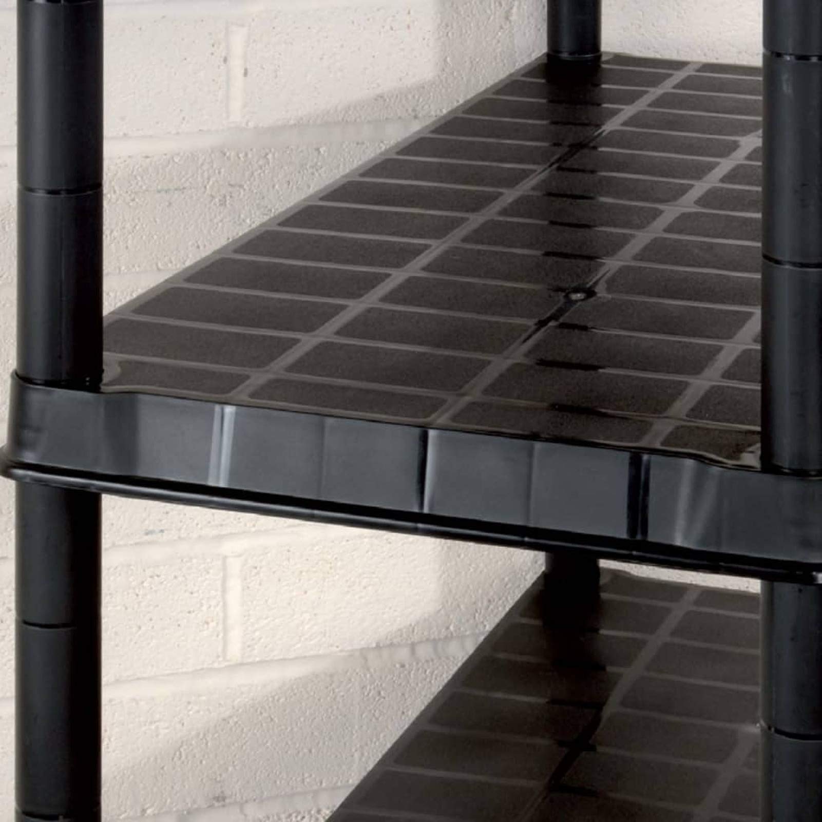 Scaffale versatile a 5 ripiani in plastica resistente, nero, 91,5 x 45,7 x 185 cm, ideale per casa, ufficio, garage e cantina, design modulare robusto